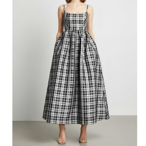 SISTER JANE Cosmic Check Voluminous Maxi Dress, Black Multi, XS - Picture 3 of 13